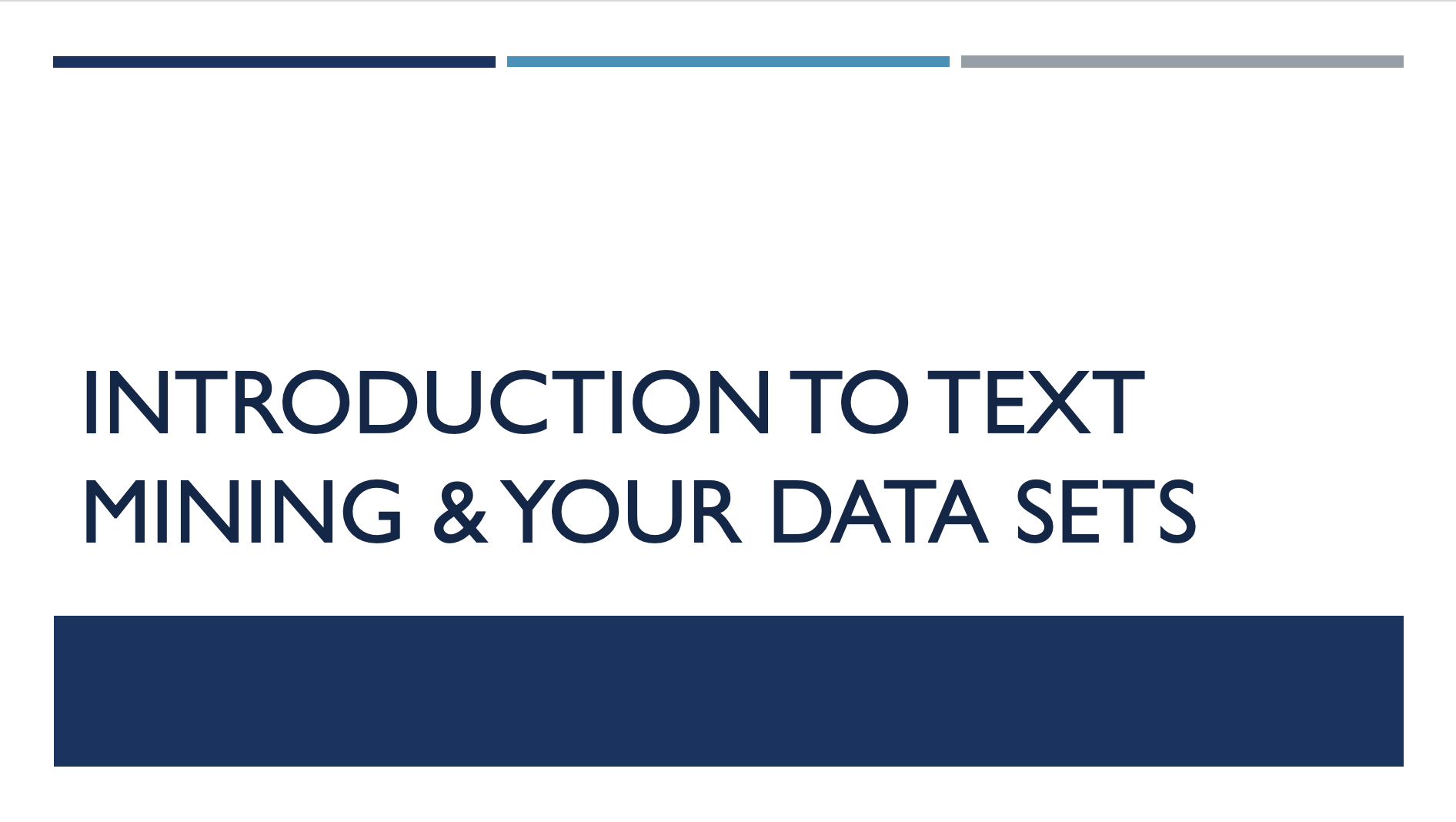 Introduction to Text and Data Mining and Datasets